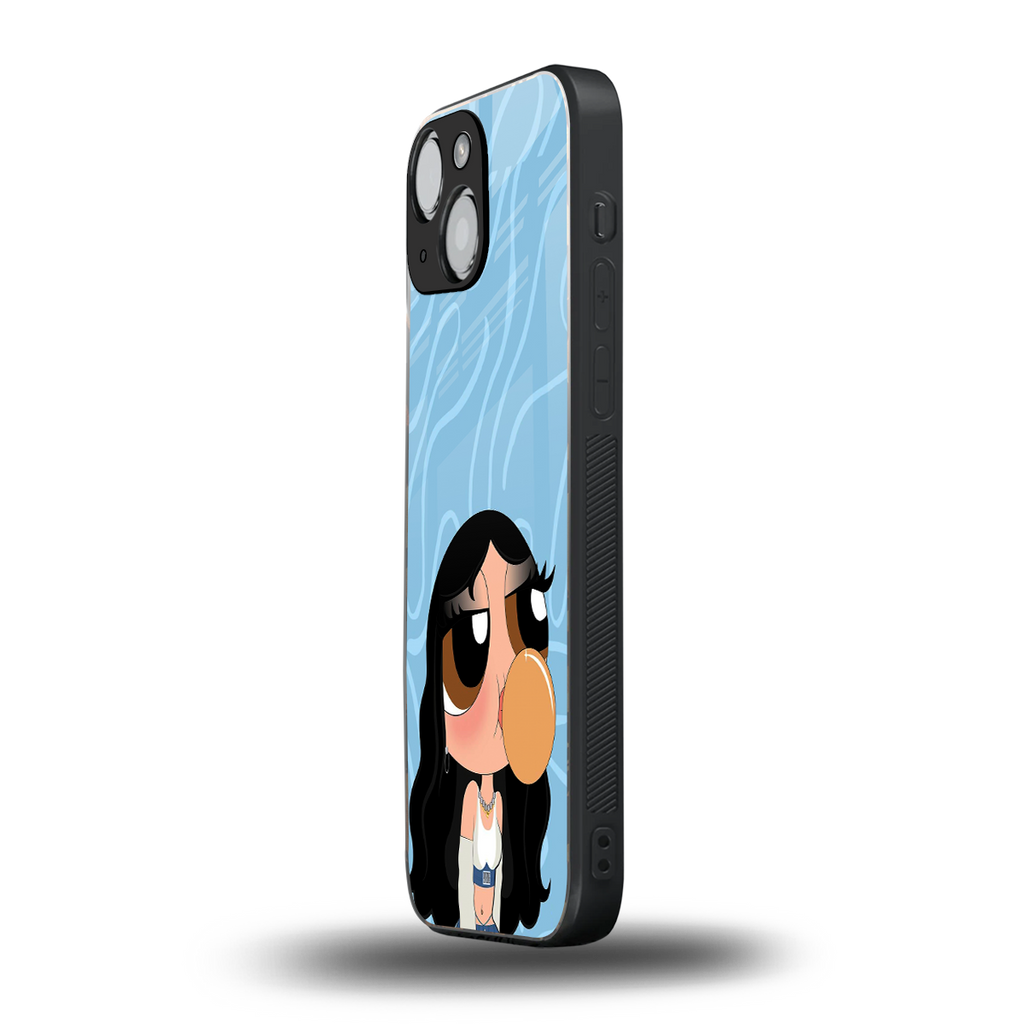 bubbly blue back phone cover | glass case for iphone 13 mini