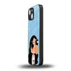 bubbly blue back phone cover | glass case for iphone 13 mini