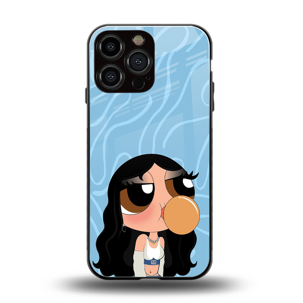 bubbly blue back phone cover | glass case for iphone 13 pro max