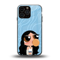 bubbly blue back phone cover | glass case for iphone 13 pro max