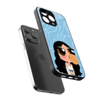 bubbly blue back phone cover | glass case for iphone 13 pro max