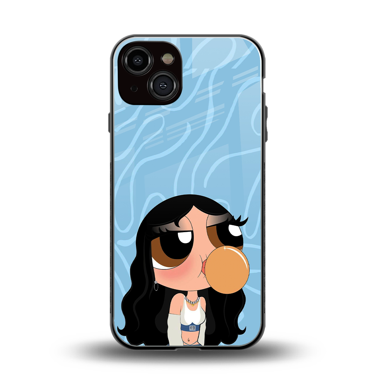 bubbly blue back phone cover | glass case for iphone 13