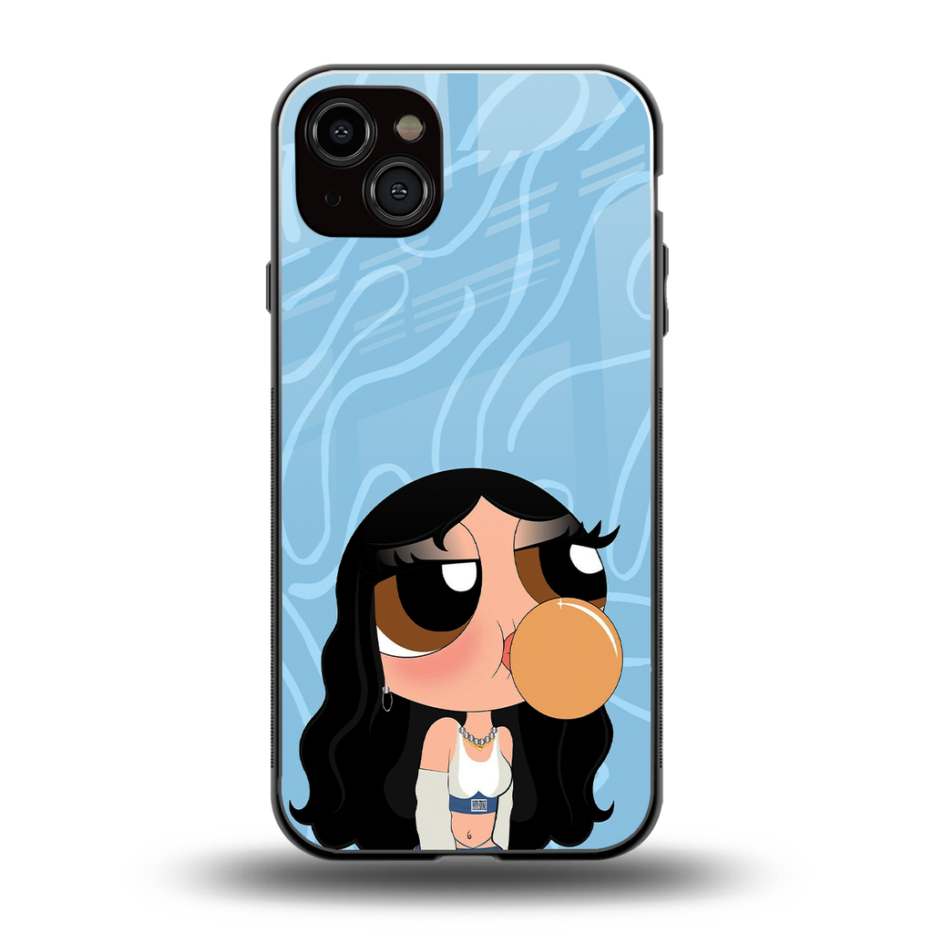 bubbly blue back phone cover | glass case for iphone 14 plus