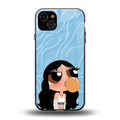bubbly blue back phone cover | glass case for iphone 14 plus