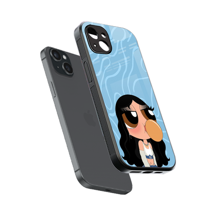 bubbly blue back phone cover | glass case for iphone 14 plus