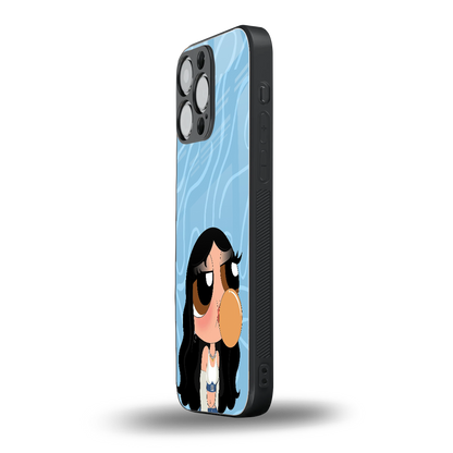 bubbly blue back phone cover | glass case for iphone 15 pro max