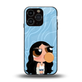 bubbly blue back phone cover | glass case for iphone 15 pro