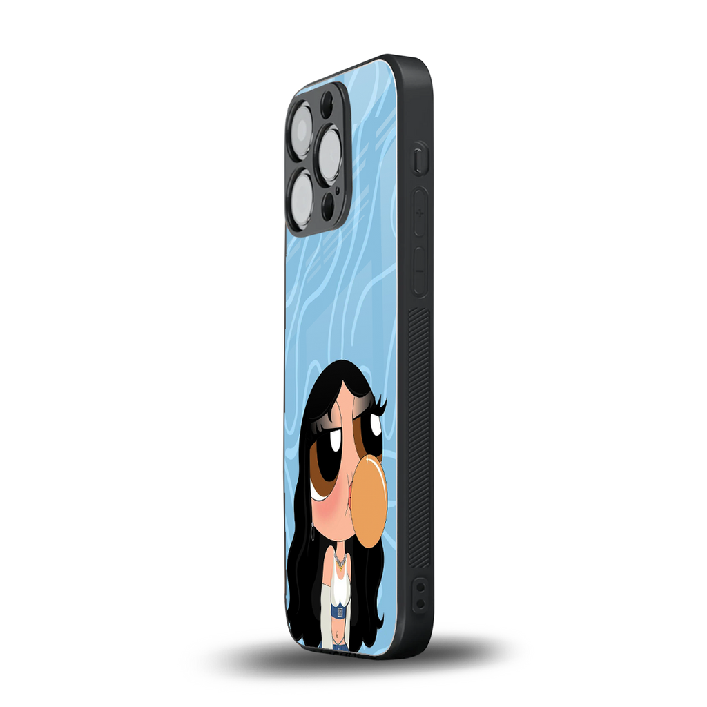 bubbly blue back phone cover | glass case for iphone 15 pro