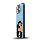 bubbly blue back phone cover | glass case for iphone 15 pro
