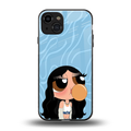 bubbly blue back phone cover | glass case for iphone 15