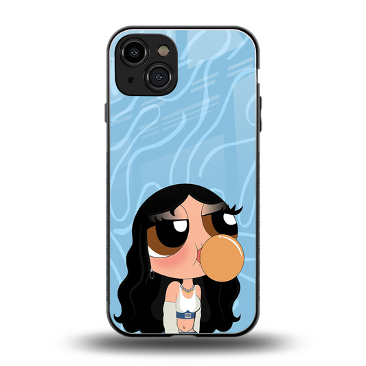 bubbly blue back phone cover | glass case for iphone 15
