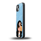 bubbly blue back phone cover | glass case for iphone 15