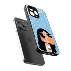 bubbly blue back phone cover | glass case for iphone 15 pro