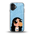 bubbly blue back phone cover | glass case for iphone 16 plus
