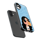 bubbly blue back phone cover | glass case for iphone 16 plus