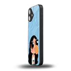 bubbly blue back phone cover | glass case for iphone 16 plus