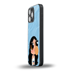 bubbly blue back phone cover | glass case for iphone 16 pro max