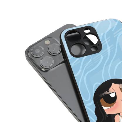 bubbly blue back phone cover | glass case for iphone 16 pro