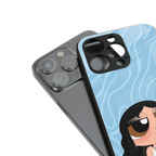 bubbly blue back phone cover | glass case for iphone 15 pro