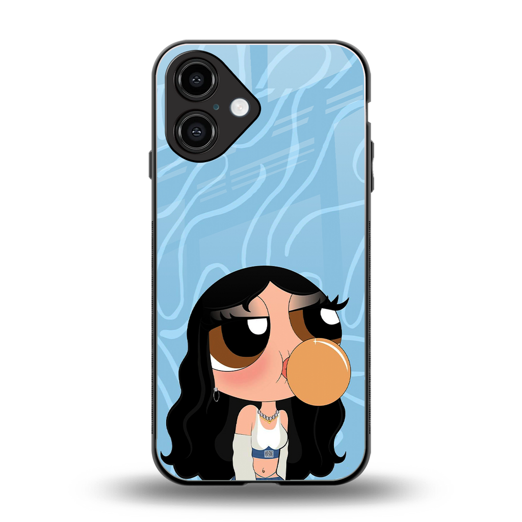 bubbly blue back phone cover | glass case for iphone 16