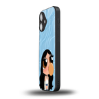 bubbly blue back phone cover | glass case for iphone 16