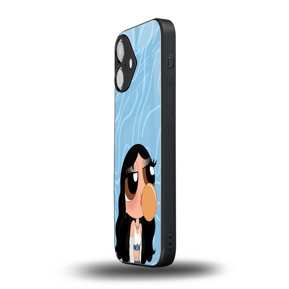 bubbly blue back phone cover | glass case for iphone 16