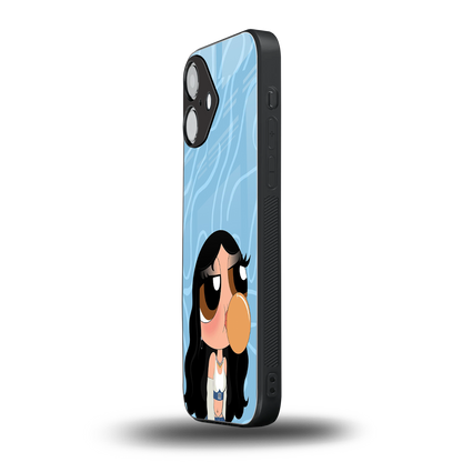 bubbly blue back phone cover | glass case for iphone 16