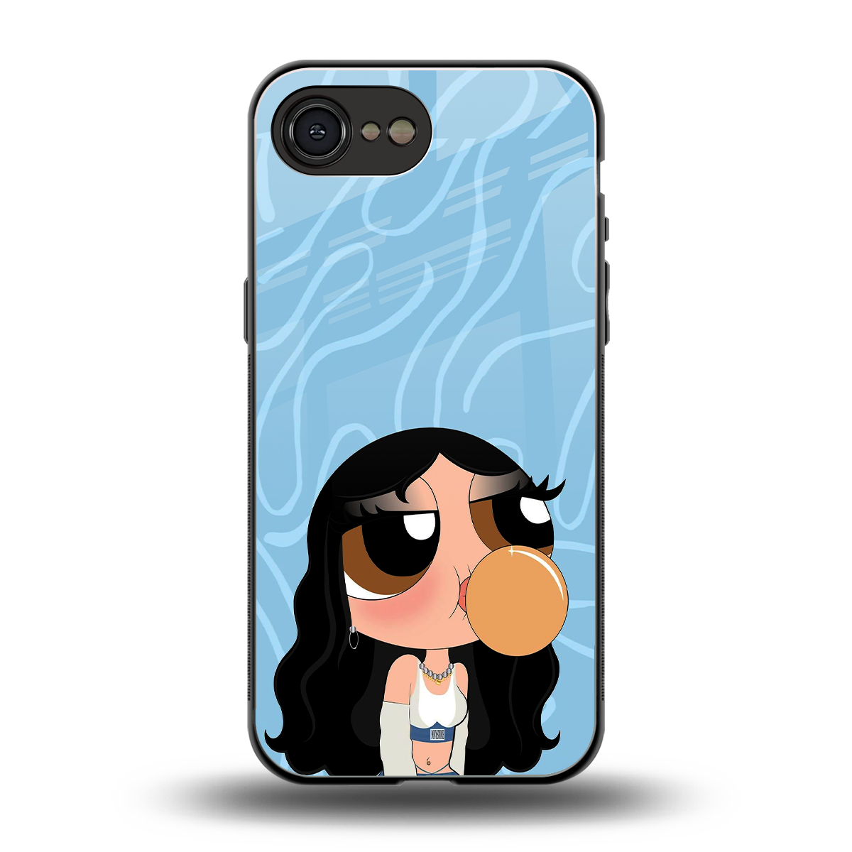 bubbly blue back phone cover | glass case for iphone 16e
