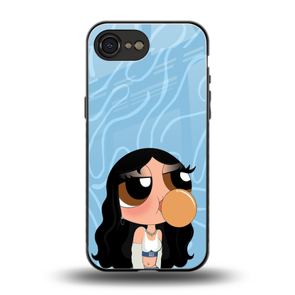 bubbly blue back phone cover | glass case for iphone 16e