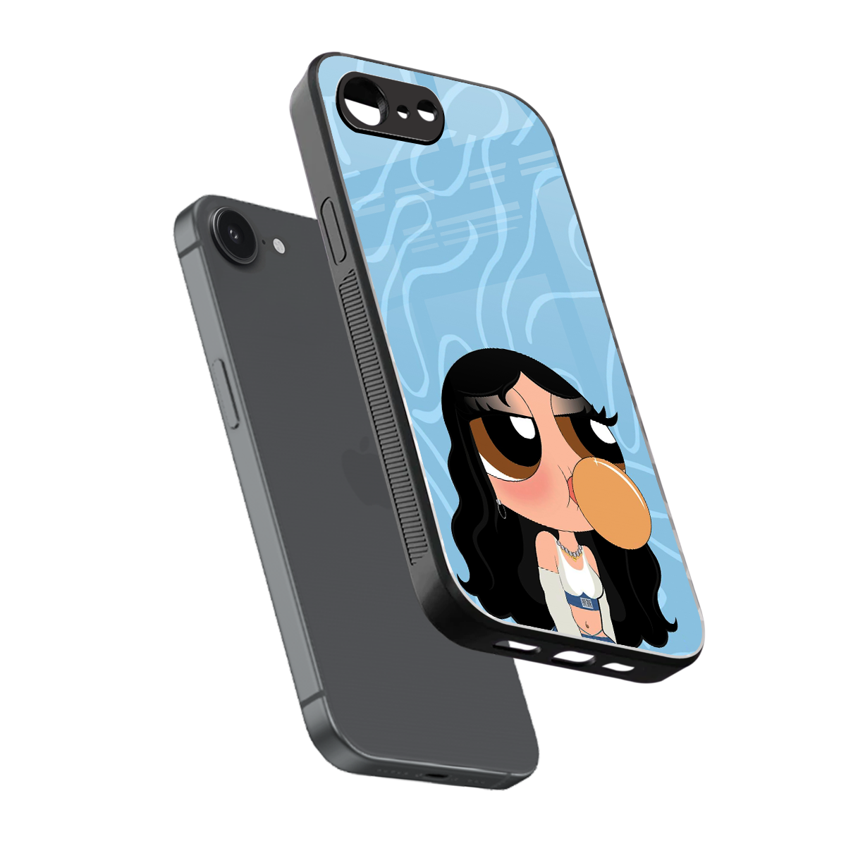 bubbly blue back phone cover | glass case for iphone 16e