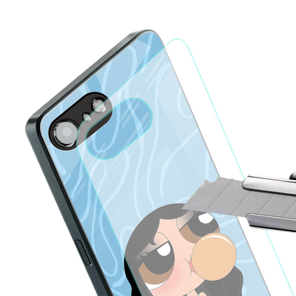 bubbly blue back phone cover | glass case for iphone 16e