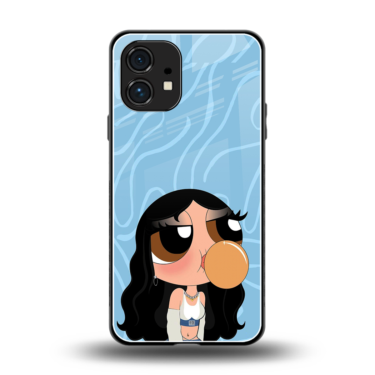 bubbly blue back phone cover | glass case for nothing phone 1