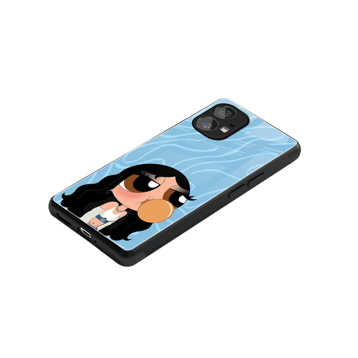 bubbly blue back phone cover | glass case for nothing phone 1