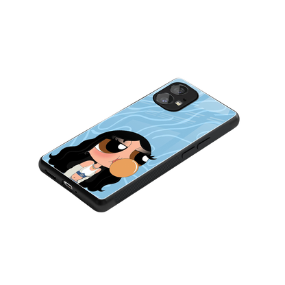 bubbly blue back phone cover | glass case for nothing phone 1