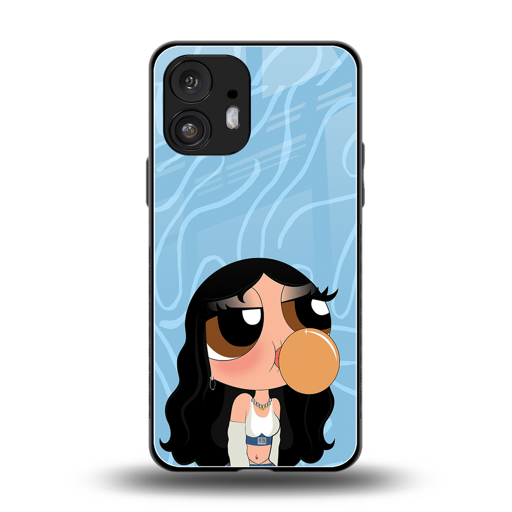 bubbly blue back phone cover | glass case for nothing phone 2
