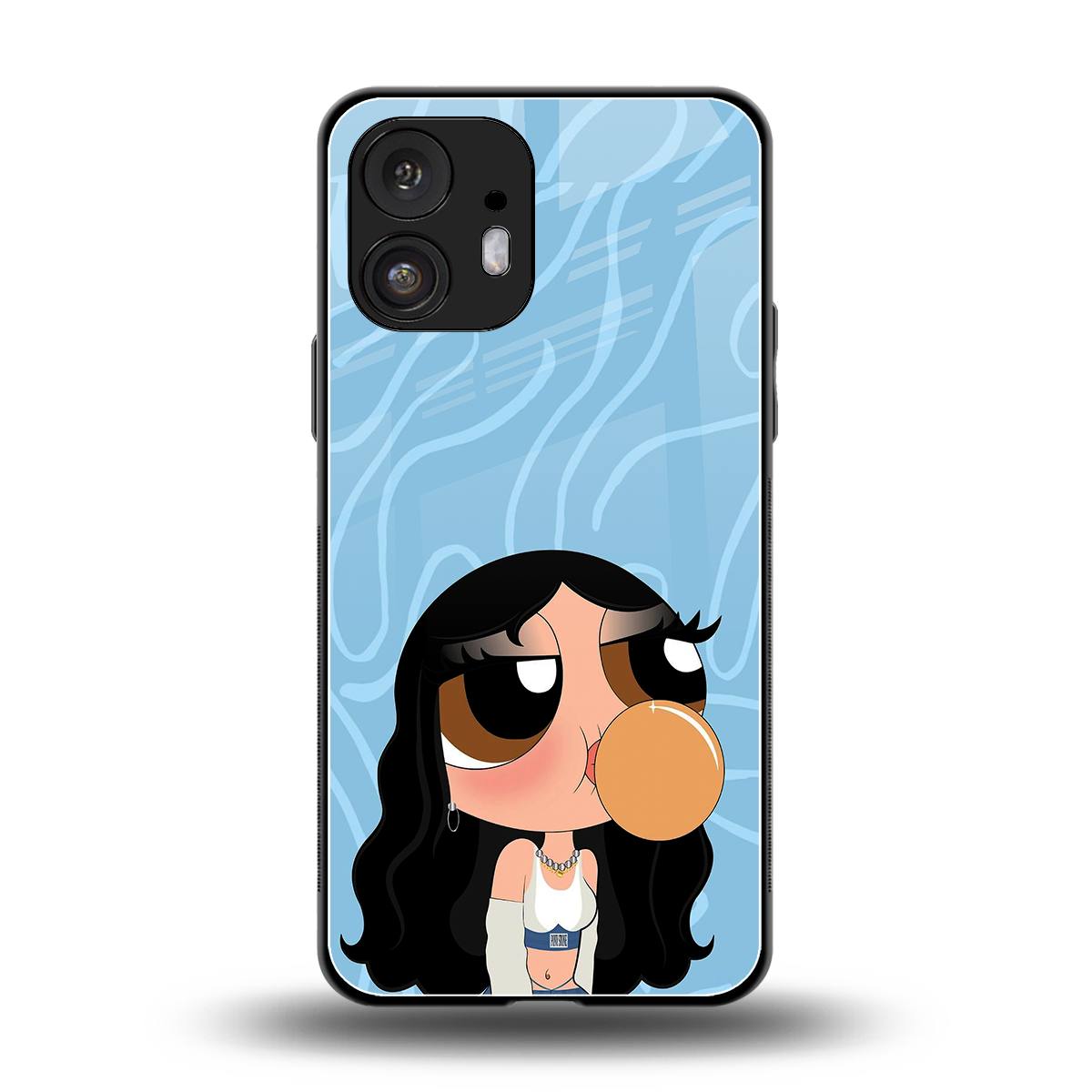 bubbly blue back phone cover | glass case for nothing phone 2