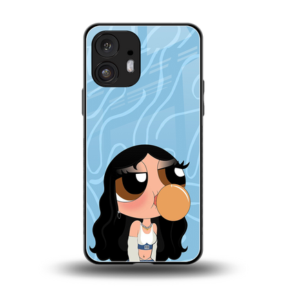 bubbly blue back phone cover | glass case for nothing phone 2