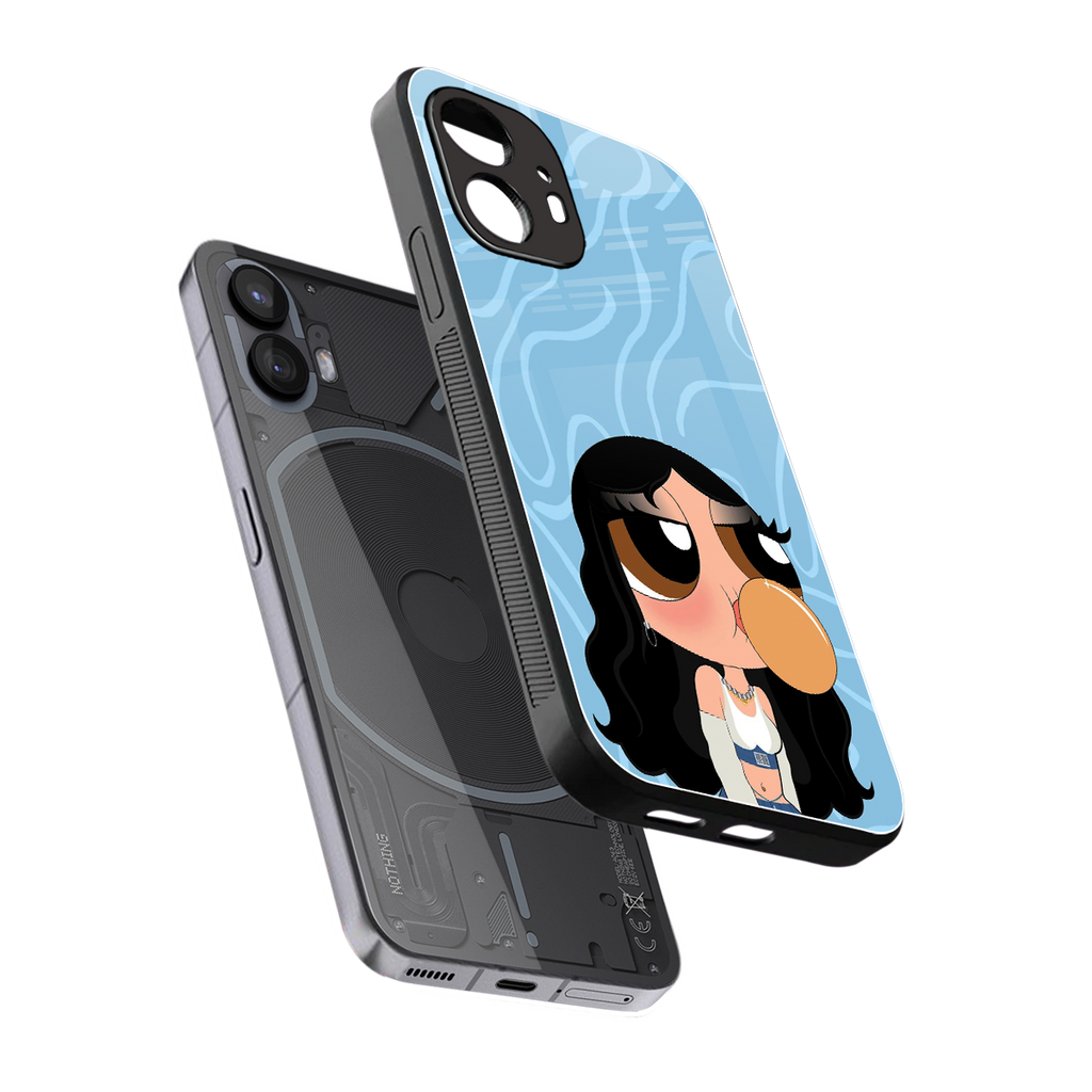 bubbly blue back phone cover | glass case for nothing phone 2