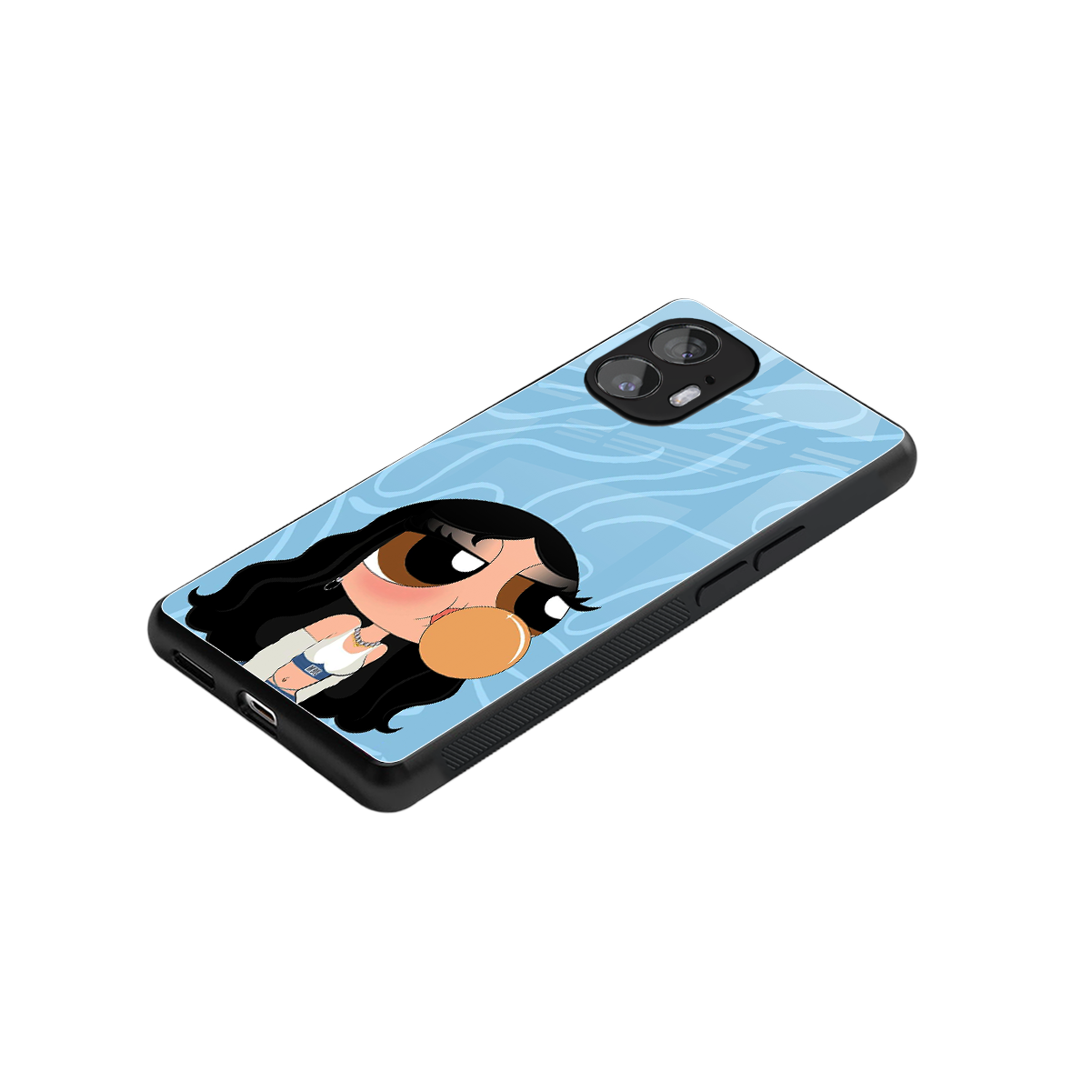 bubbly blue back phone cover | glass case for nothing phone 2