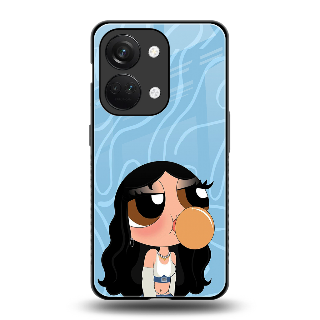 bubbly blue back phone cover | glass case for oneplus nord 3