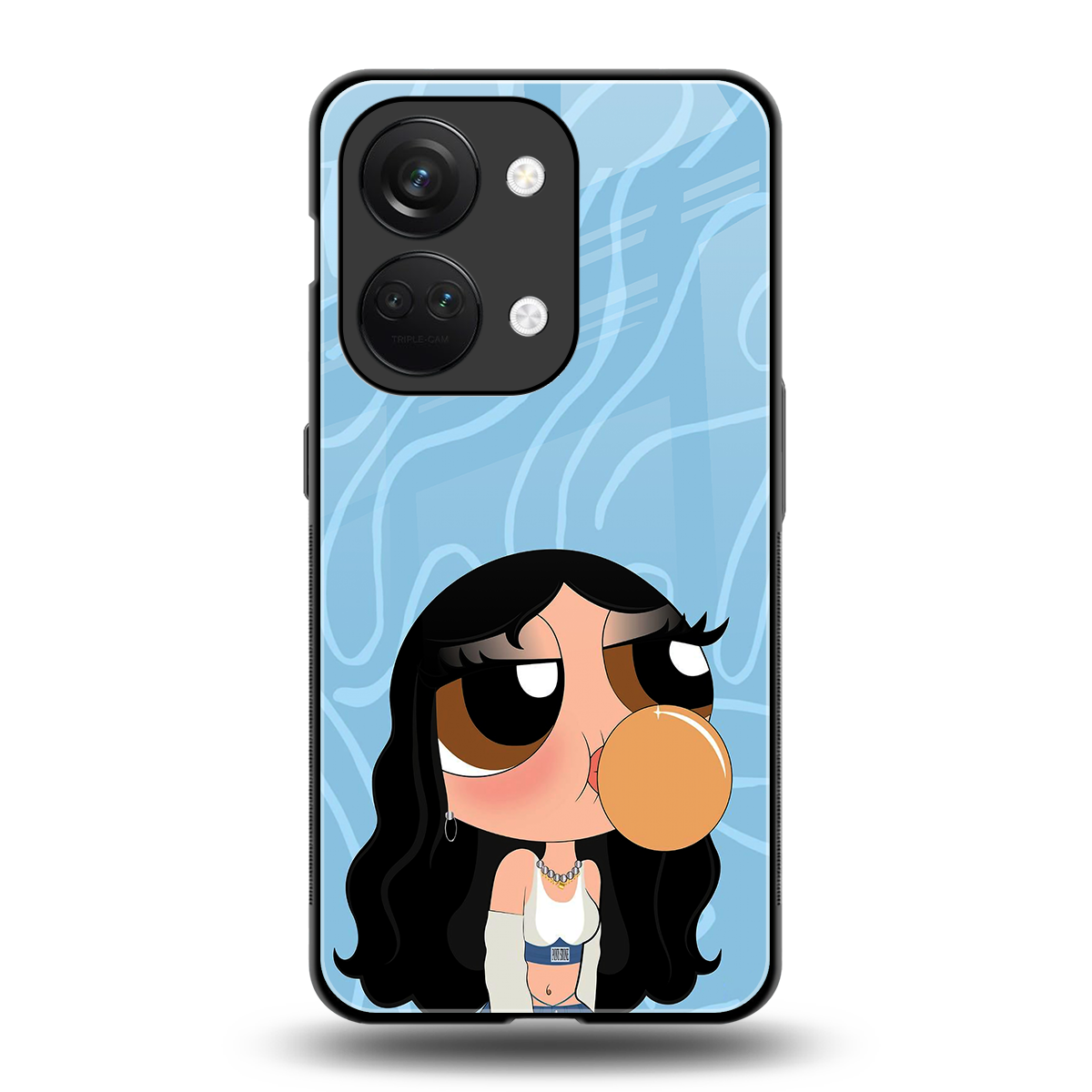 bubbly blue back phone cover | glass case for oneplus nord 3