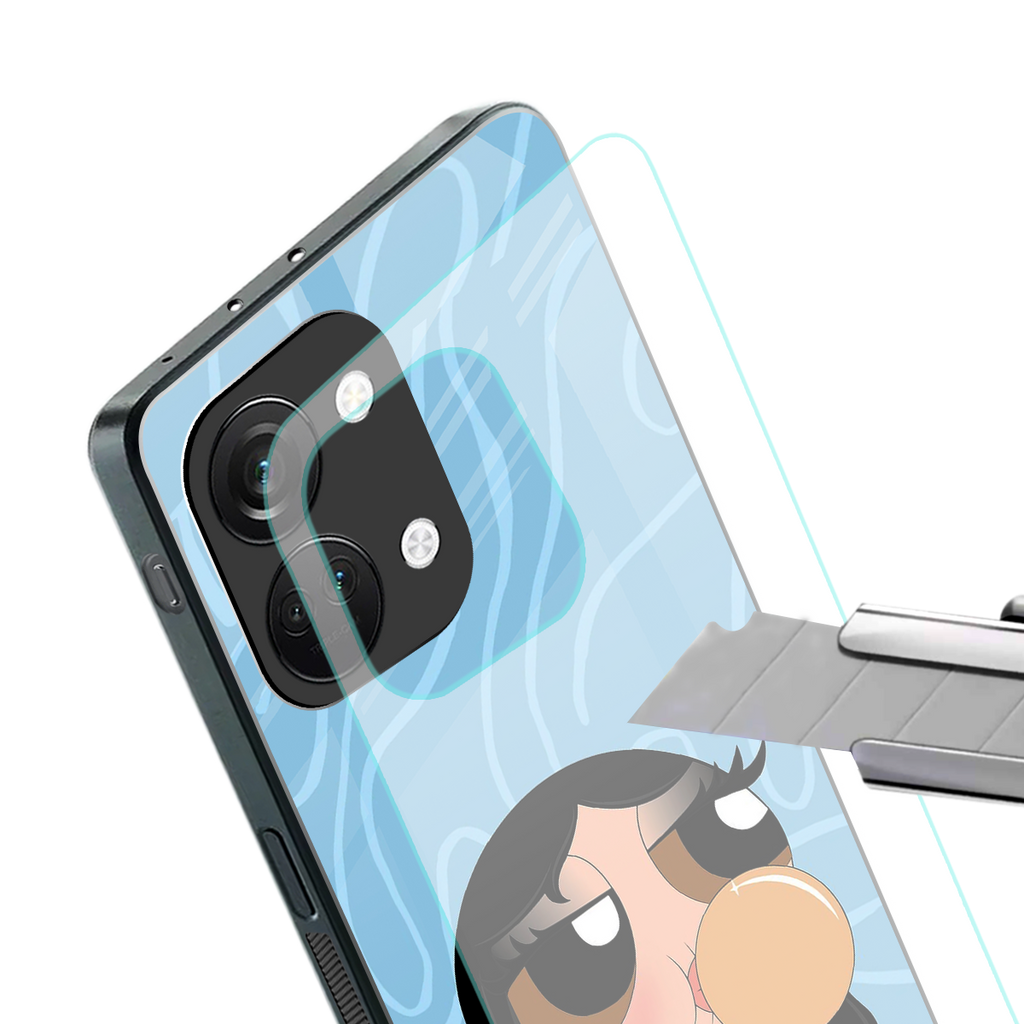 bubbly blue back phone cover | glass case for oneplus nord 3