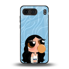 bubbly blue back phone cover | glass case for oneplus nord 4
