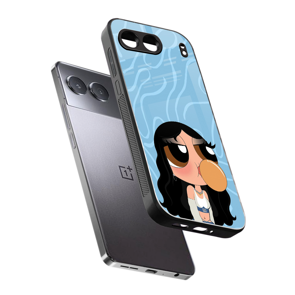 bubbly blue back phone cover | glass case for oneplus nord 4