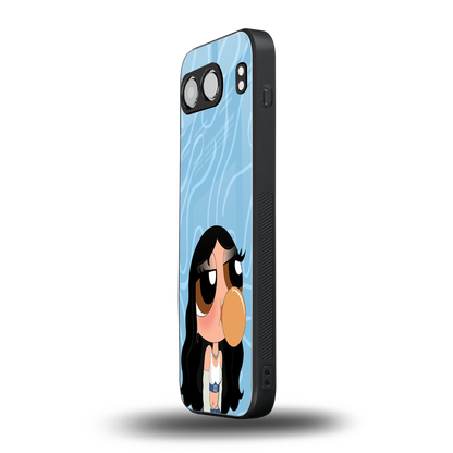 bubbly blue back phone cover | glass case for oneplus nord 4