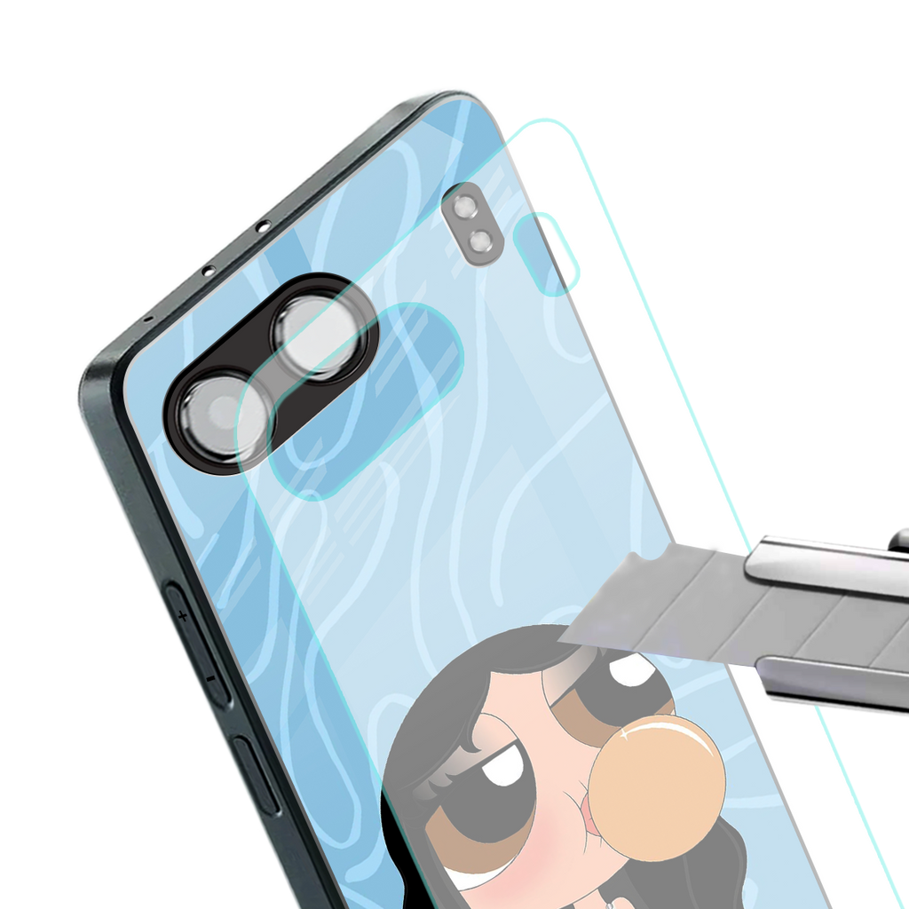 bubbly blue back phone cover | glass case for oneplus nord 4