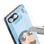 bubbly blue back phone cover | glass case for oneplus nord 4