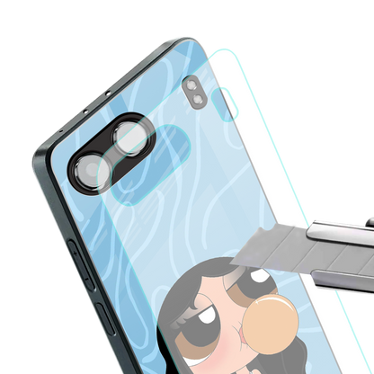 bubbly blue back phone cover | glass case for oneplus nord 4