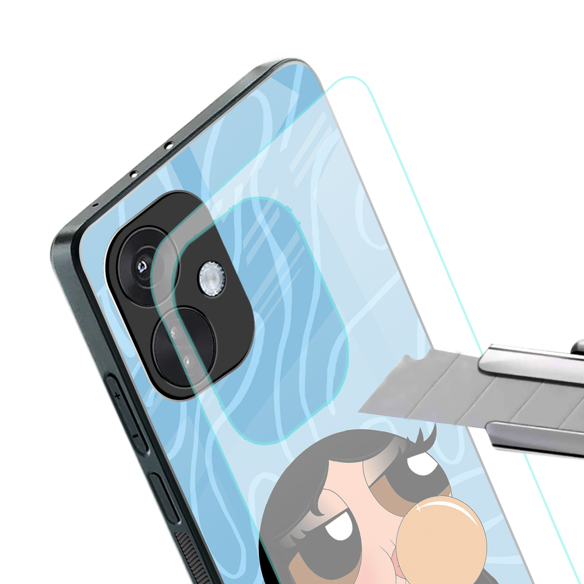 bubbly blue back phone cover | glass case for oneplus nord ce 3