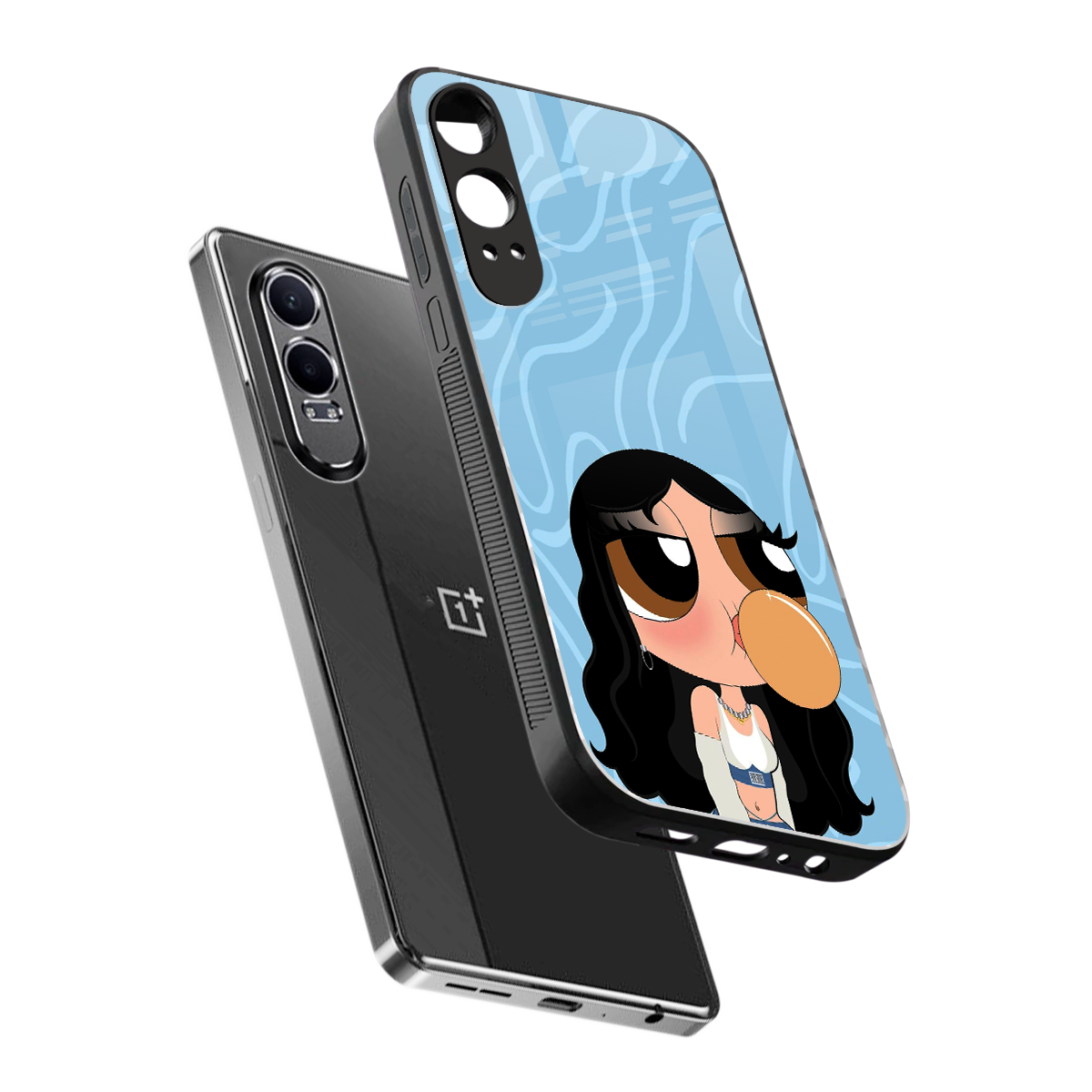 bubbly blue back phone cover | glass case for oneplus nord ce 4 lite